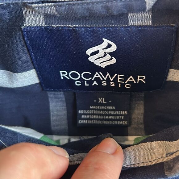 MENS ROCAWEAR CASUAL COTTON BLEND BUTTON DOWN SHIRT SIZE XL - Picture 4 of 6